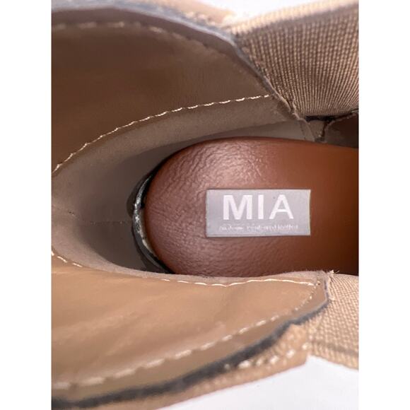 Mia Carrol Womens Taupe Stacked Heeled Fringe Pull On Ankle Booties Size 11 - Picture 7 of 10